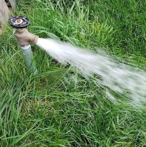 Hose bib in use